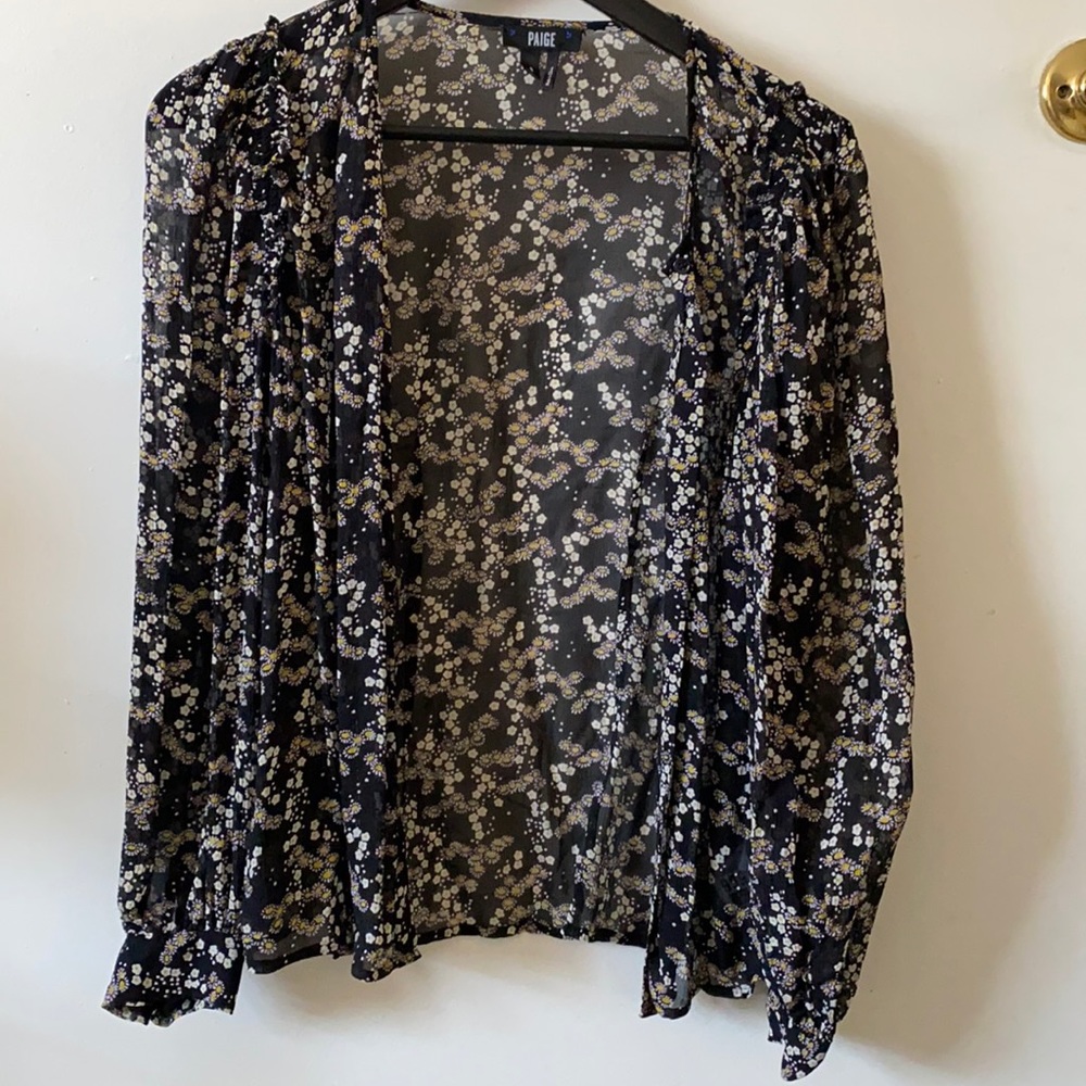 Paige Sheer Floral Silk Blouse